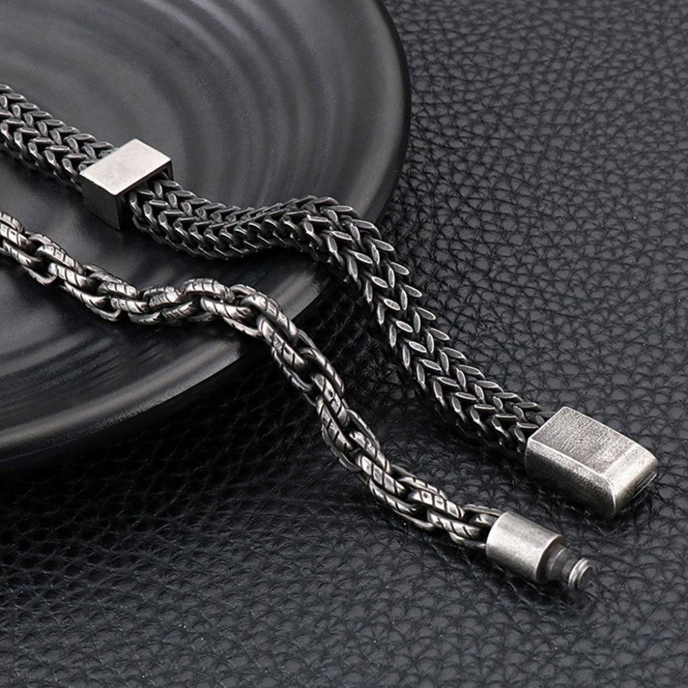 6MM AGED ROUNDED SNAKE LINK CHAIN BRACELET